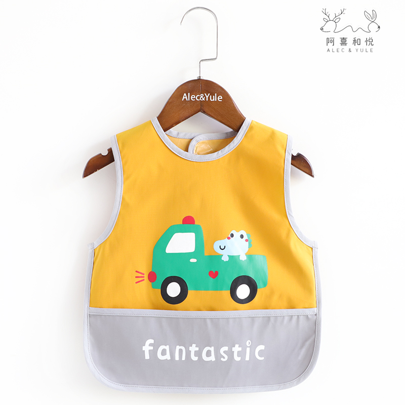 Waterproof sleeveless vest style kindergarten blouse with rice pocket