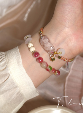 nicedream原创飘花玛瑙叠戴手串