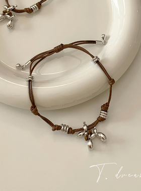 nicedream皮绳气球狗可调节手链