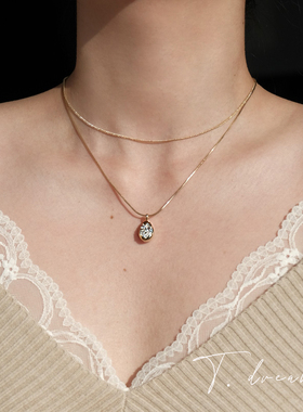 nicedream简约蛇骨叠戴闪锆项链