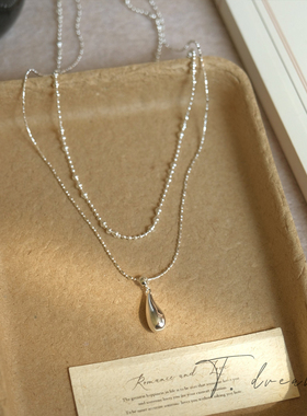 nicedream月光银水滴叠戴项链