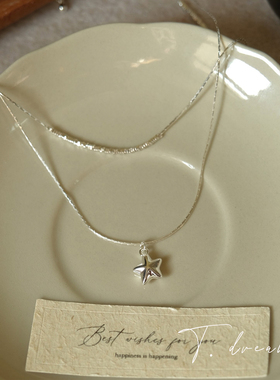 nicedream超闪叠戴碎银星星项链