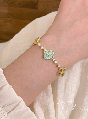 Nicedream清新四叶草锆石手链