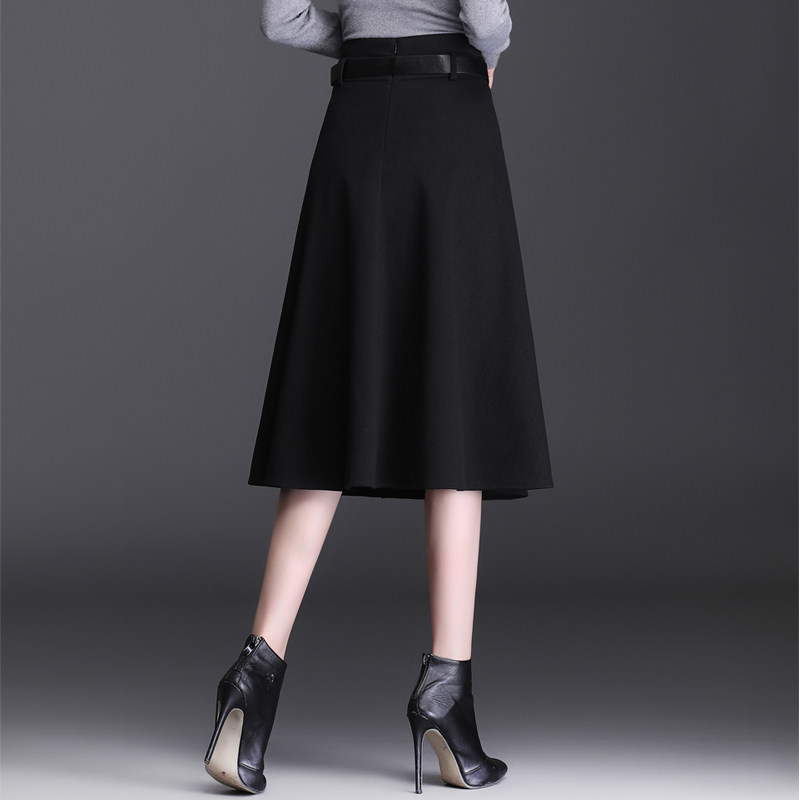 毛呢伞裙半身裙女秋冬2021 a字裙 倩芭兰半身裙