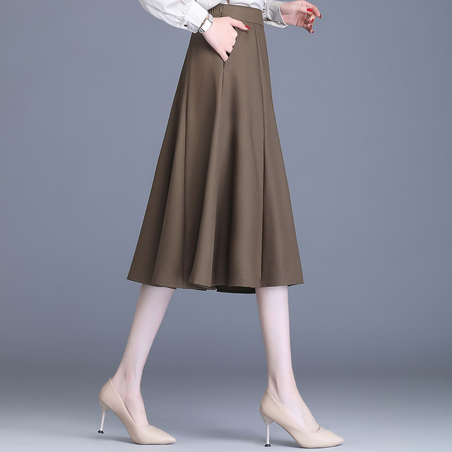 Eight-piece spliced A-line skirt for spring