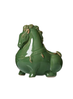 罗曼提 新中式样板间绿色鳄鱼尾收纳盒摆件 客厅书房层柜饰品组合