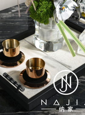 罗曼提海派中古风创意花艺饰品金属果盘摆件样板间客厅茶几售楼处