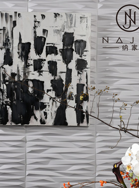 罗曼提 新中式花艺玄关边柜大理石玉璧饰品摆件 售楼处样板间软装