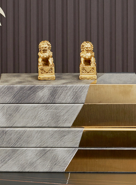 罗曼提新中式样板间花艺软装饰品摆件书桌书柜客厅玄关摆放首饰盒