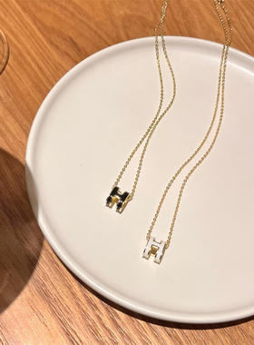 小众高级感H字母项链女