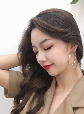 韩国ins网红同款简约弯曲大圆圈