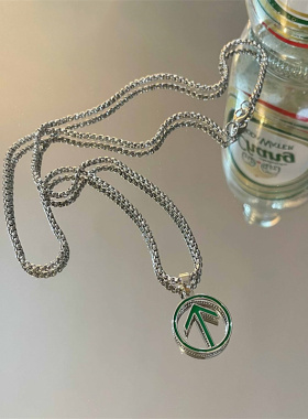 绿码创意项链男女ins嘻哈潮