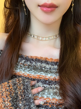 棉条虫合金女双层项链