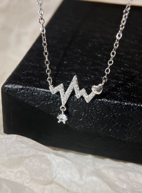 棉条虫合金女心电图项链