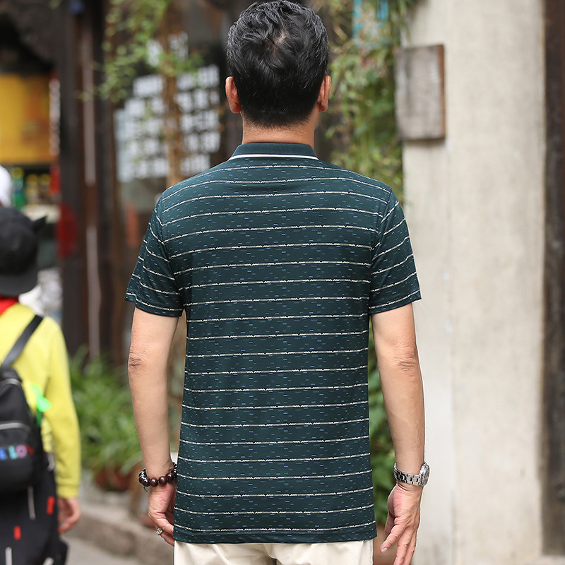 爸爸夏装短袖夏季男士体恤polo衫 进财企鹅T恤