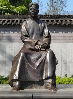 朱自清雕像名人半身伟人胸像校园
