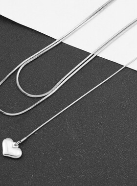 叠戴长款蛇骨项链女ins冷淡风卫衣毛衣链嘻哈甜酷辣妹锁骨链配饰