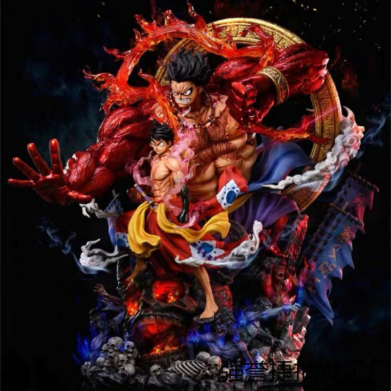 One Piece Fudo Ming Wang Wano Country Ghost God Sakura Luffy Figure Statue Model Toy Desktop Case