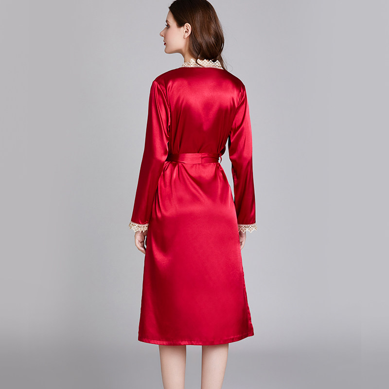 中长款薄款冰丝开衫浴袍春秋性感 苏婉田睡袍/浴袍