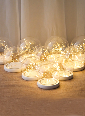 永生花简约现代风带灯客厅桌面