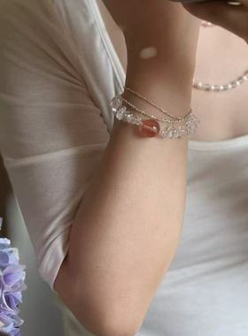 眼观S925银气质风净体白水晶手链