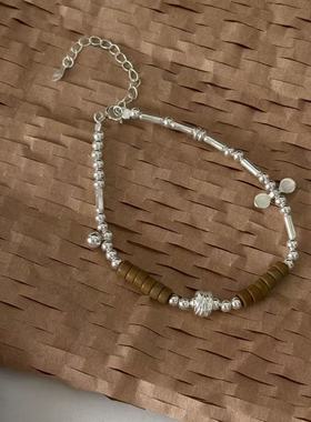 S925银新中式风复古银珠手链