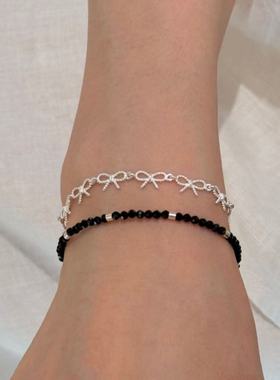 眼观S925银蝴蝶结串连手链温婉气质时尚INS风甜美百搭款手链