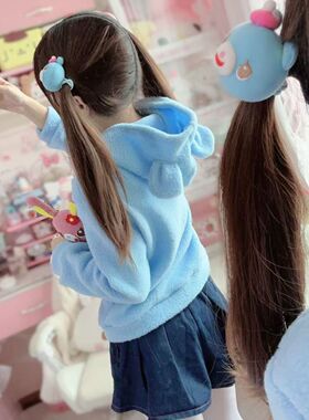 日系粉色钢琴兔毛绒发圈mezzopiano头绳发绳可爱软萌系女儿服配饰