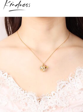 爱心项链铜镀18K真金锁骨女士