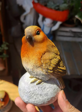 仿真站石头小鸟阳台花园园艺摆件树脂工艺品装饰庭院户外杂货布置