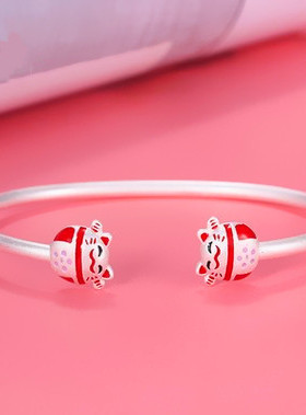 叮当猫手镯纯银猴子婴儿儿童宝宝