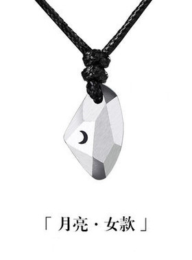 许愿石情侣项链纯银一对古代定情信物纪念礼物锁骨链时尚吊坠送男