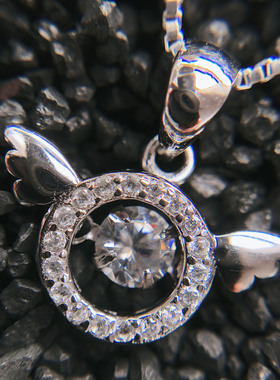 怪物喵手作 跳动的心  925纯银翅膀项链少女心锁骨链女友生日礼物