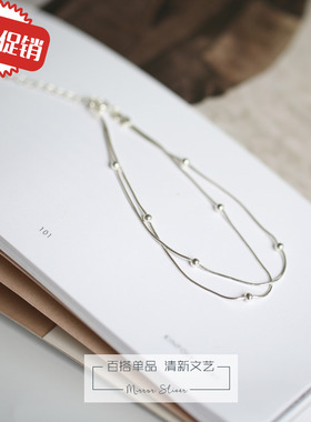 韩国双层迷你圆球细款手串潮流