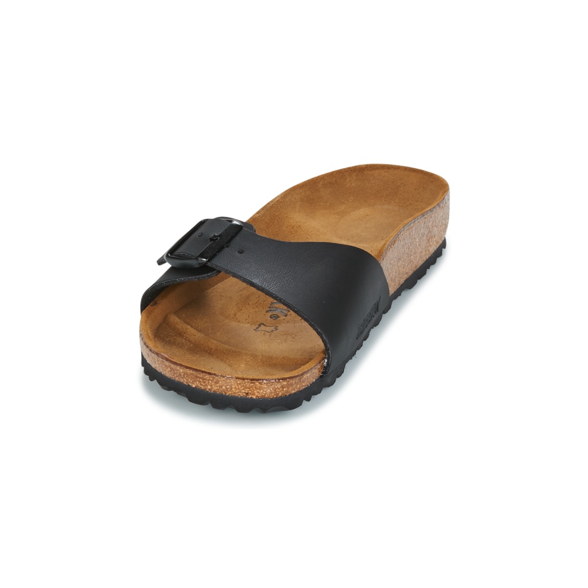 Birkenstock勃肯MADRID女鞋春秋一字带搭扣拖鞋黑色24新款正品 - 图1