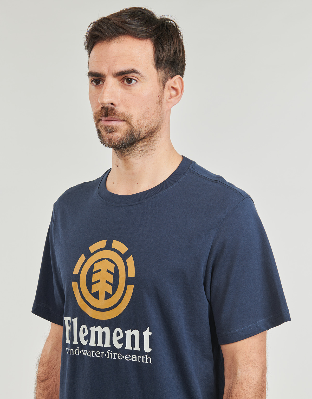 ELEMENT（服饰）男装休闲百搭款透气圆领短袖T恤蓝色2024夏季新款 - 图3