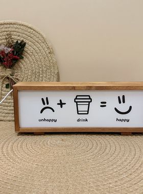 木质发光创意摆件卧室床头灯书桌柜台桌面装饰小夜灯摆件生日礼物