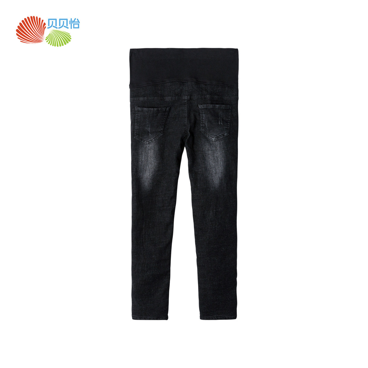贝贝怡孕妇秋冬新款加绒高腰牛仔裤 贝贝怡孕妇直筒裤