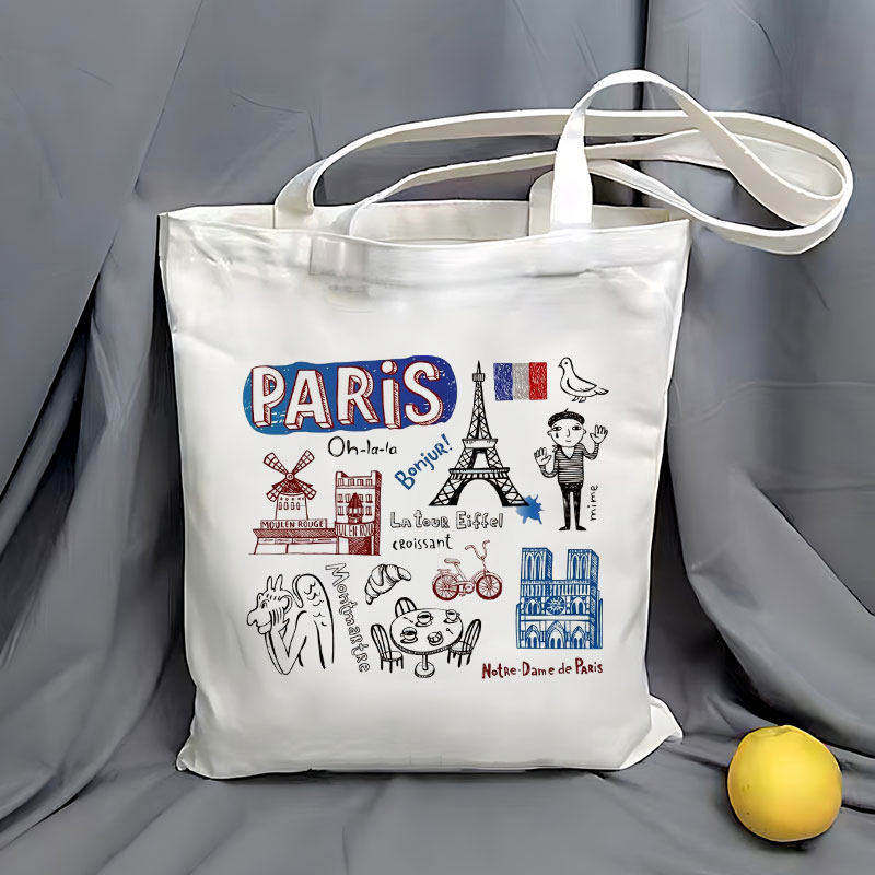 巴黎Paris帆布包France城市文创City定制大容量时尚外出手提袋子,淘宝优惠券,粉丝福利购,淘宝优惠卷