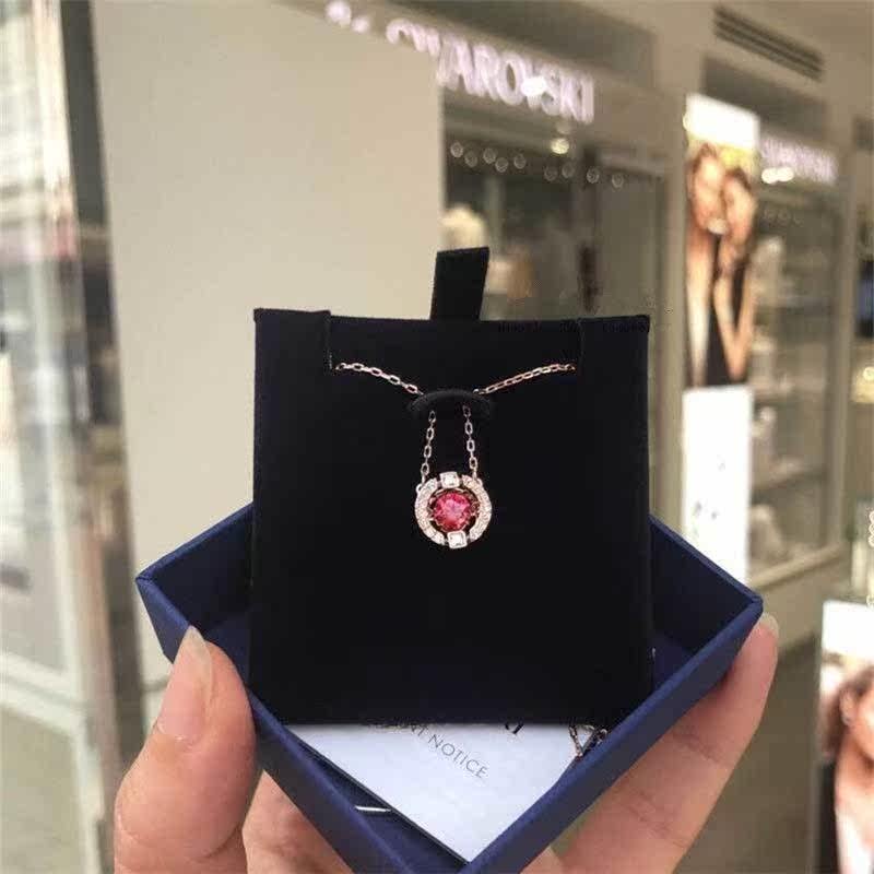 施华跳动女圆形砰然心动水晶锁骨链 君龙工艺项链