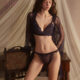Night Private Original Mesh Sexy Three-Point Pajamas Women's Lace Nightgown Set 1508