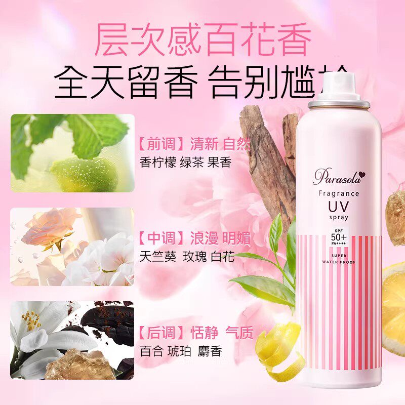 【2支】娜丽丝香氛防晒喷雾女全身通用防水防汗清爽效期正品官方