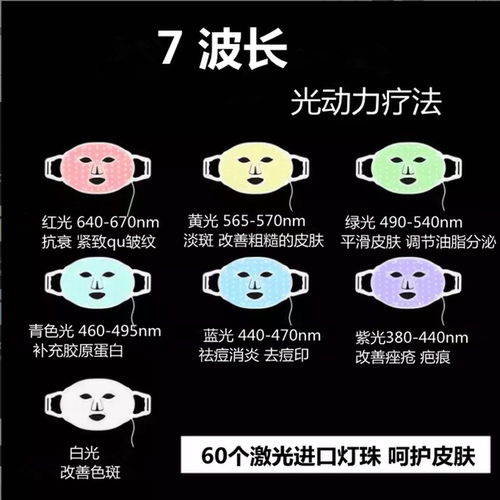 昔又大排灯光子嫩肤面膜仪家用照灯美容仪祛痘美白LED面罩红蓝光 - 图0