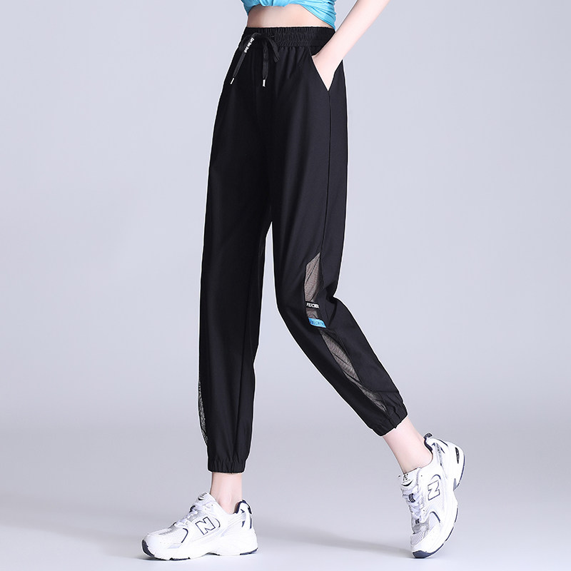 冰丝网纱春秋速干休闲九分裤运动裤 杭妮休闲裤