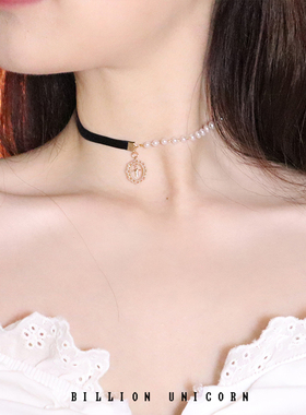 原创十字架万圣节颈链女不对称