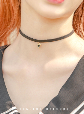 黑色简约choker女项圈日常锁骨链