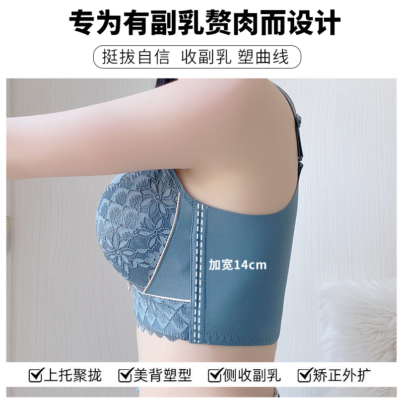 黛安芬文胸调整型上托收副乳防下垂无钢圈内衣女小胸聚拢蕾丝性感-图1