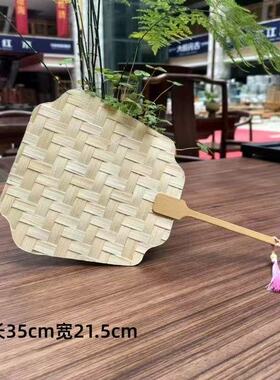 手工古风团扇DIY手绘漆扇