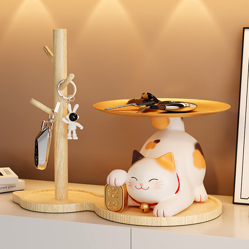 招财猫钥匙收纳入户门口鞋柜玄关家居装饰品摆件客厅乔迁新居礼品,淘宝优惠券,粉丝福利购,淘宝优惠卷