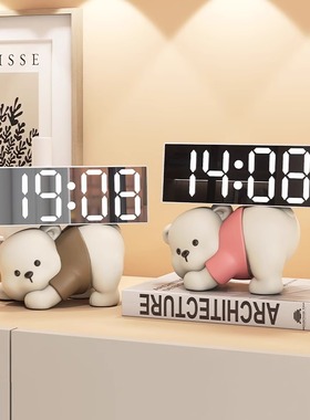 可爱小熊时钟摆件玄关卧室